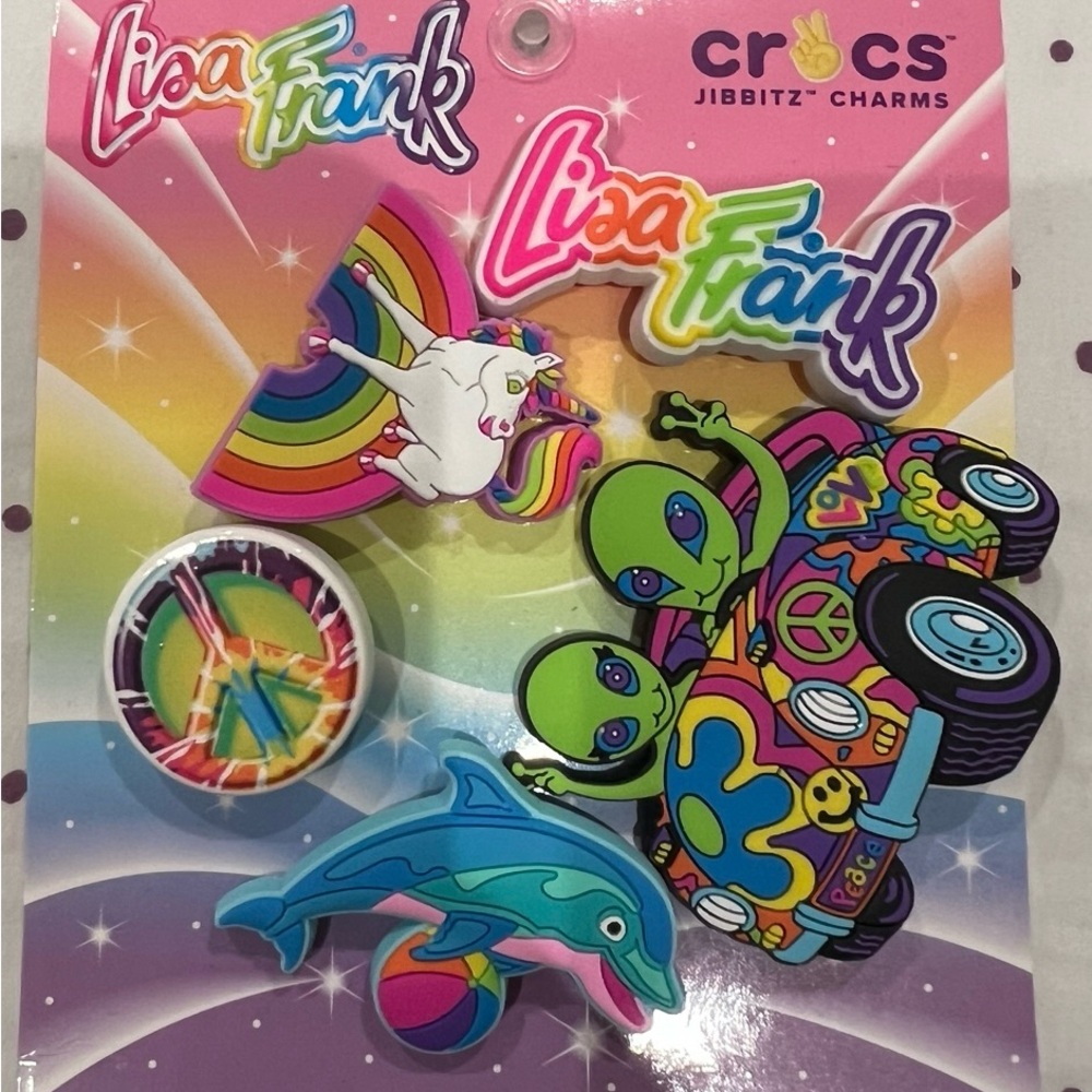 Crocs x Lisa Frank Jibbetz. Brand new limited edition.